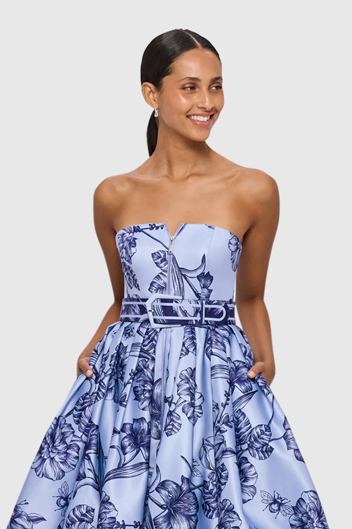 Leo Lin Norine Bustier Midi Dress - Hyacinth - Image 3