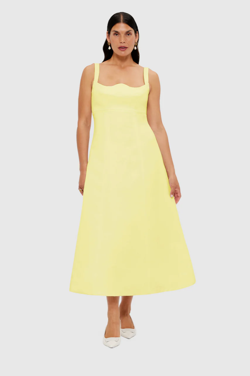 Leo Lin Odette Midi Dress - Sorbet Yellow - Image 2