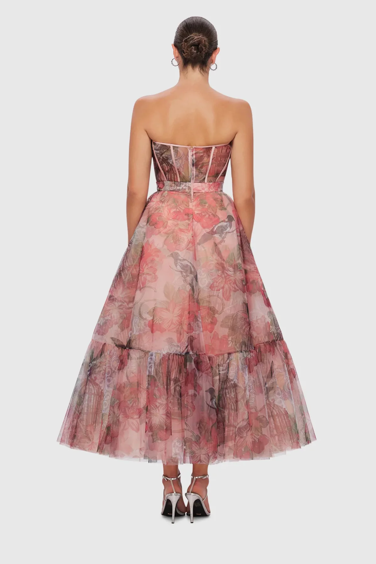 Leo Lin Rae Bustier Midi Dress - Azalea Print in Fortune - Image 7