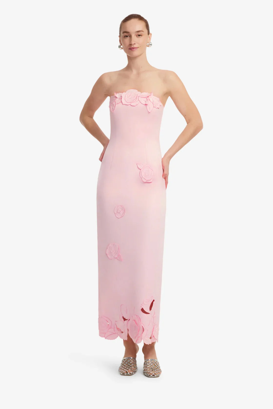 Leo Lin Rayna Appliqué Bustier Maxi Dress - Blush Pink - Image 2