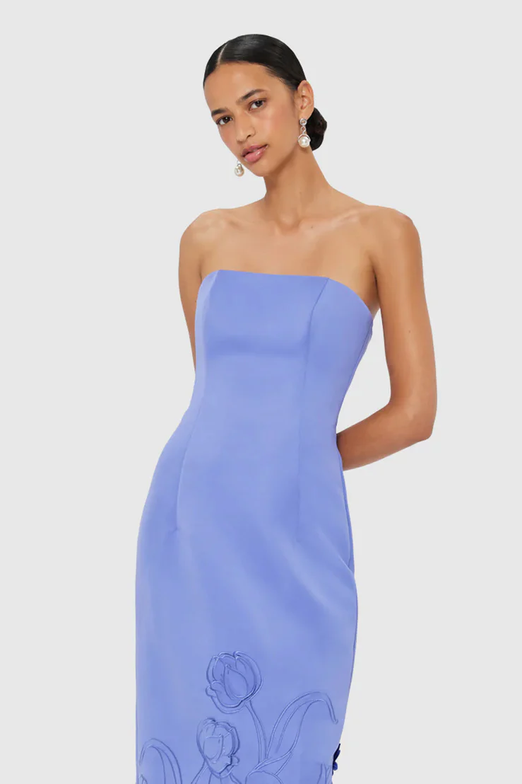 Leo Lin Rayna Appliqué Bustier Maxi Dress - Moonlight - Image 2