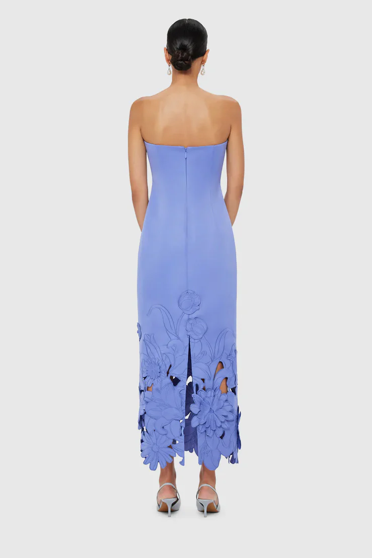 Leo Lin Rayna Appliqué Bustier Maxi Dress - Moonlight - Image 4