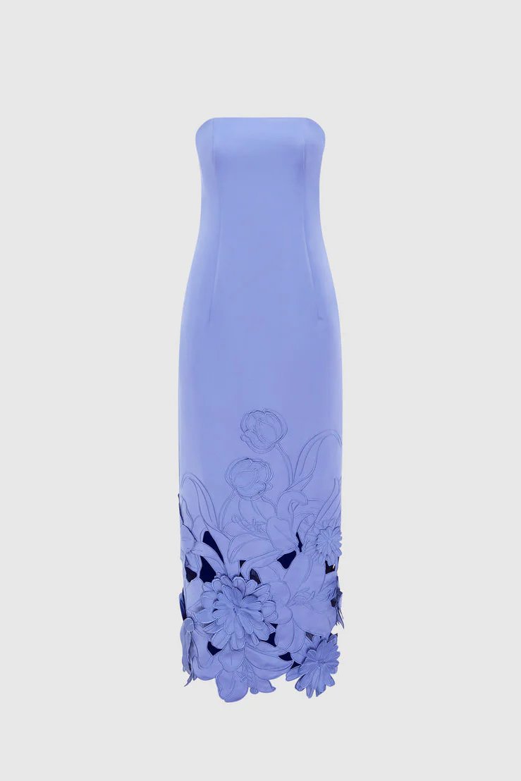 Leo Lin Rayna Appliqué Bustier Maxi Dress - Moonlight - Image 7