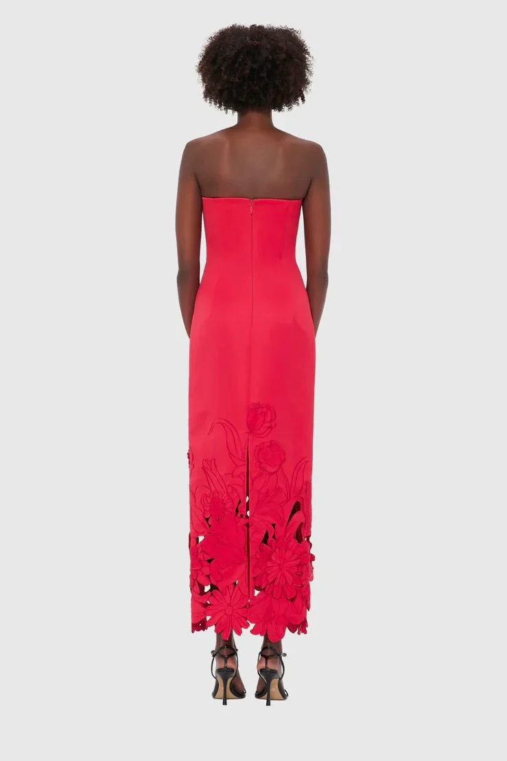 Leo Lin Rayna Appliqué Bustier Maxi Dress - Rosa - Image 4