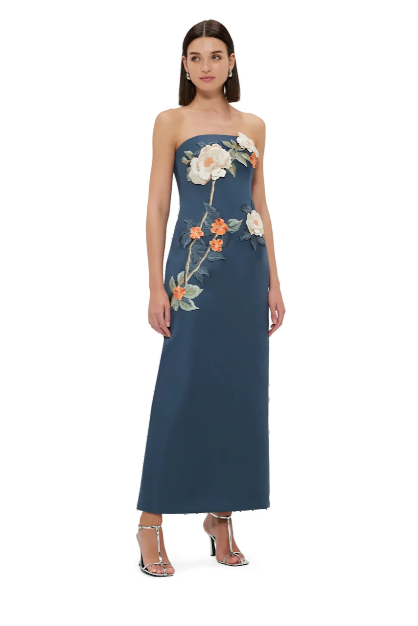 Leo Lin Rayna Appliqué Floral Bustier Maxi Dress - Pear Blossom - Image 6