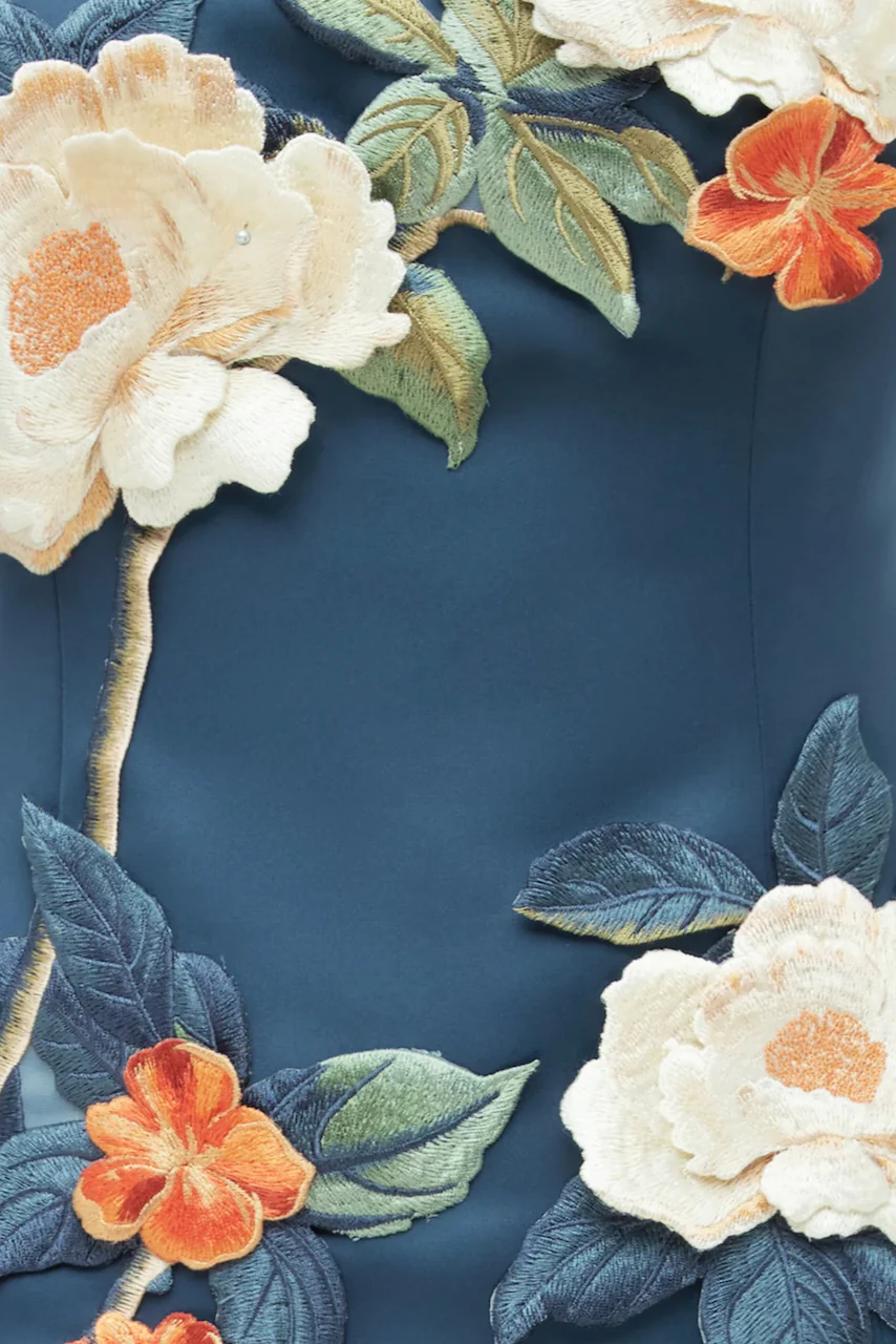 Leo Lin Rayna Appliqué Floral Bustier Maxi Dress - Pear Blossom - Image 7
