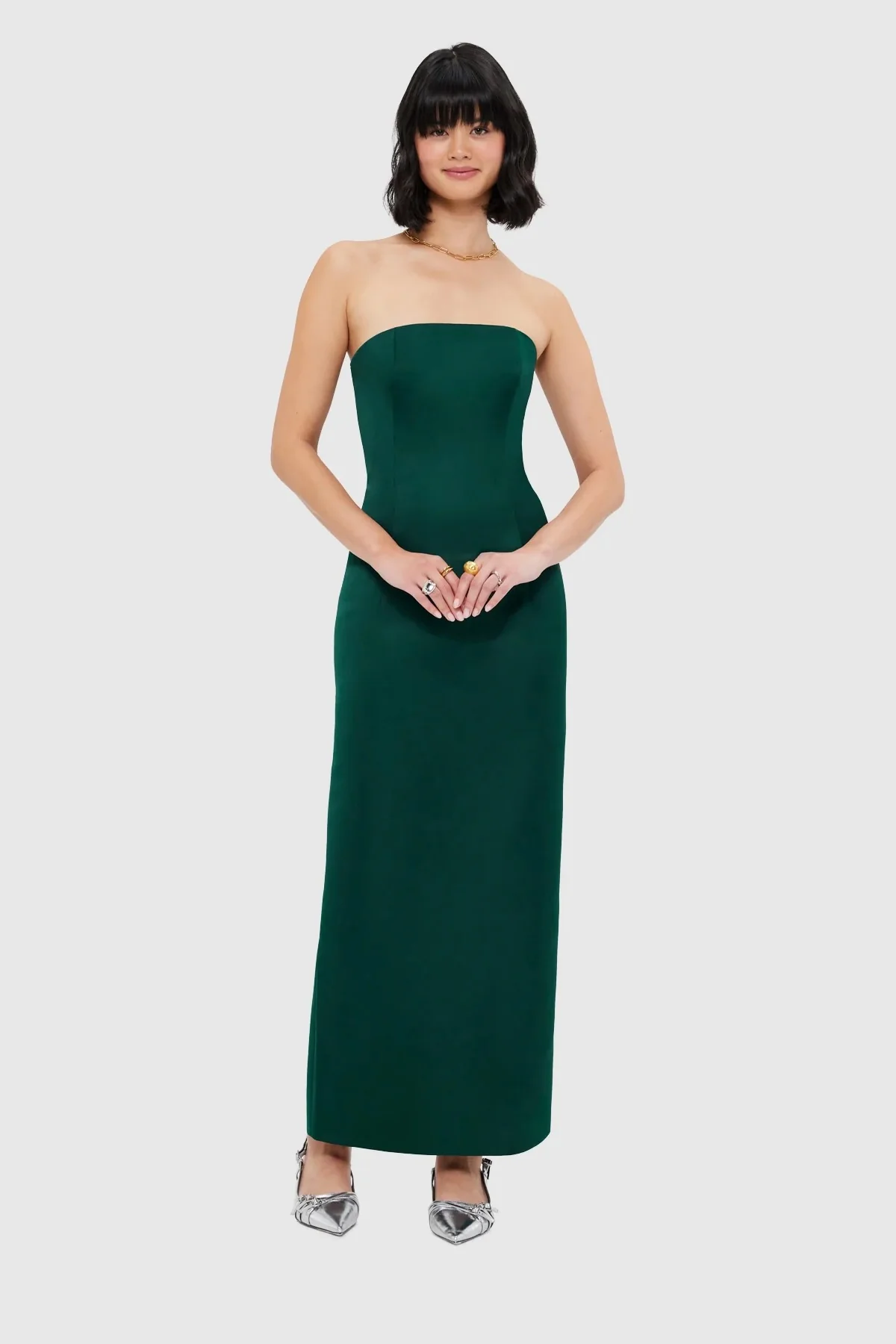 Leo Lin Rayna Bustier Maxi Dress - Emerald - Image 10