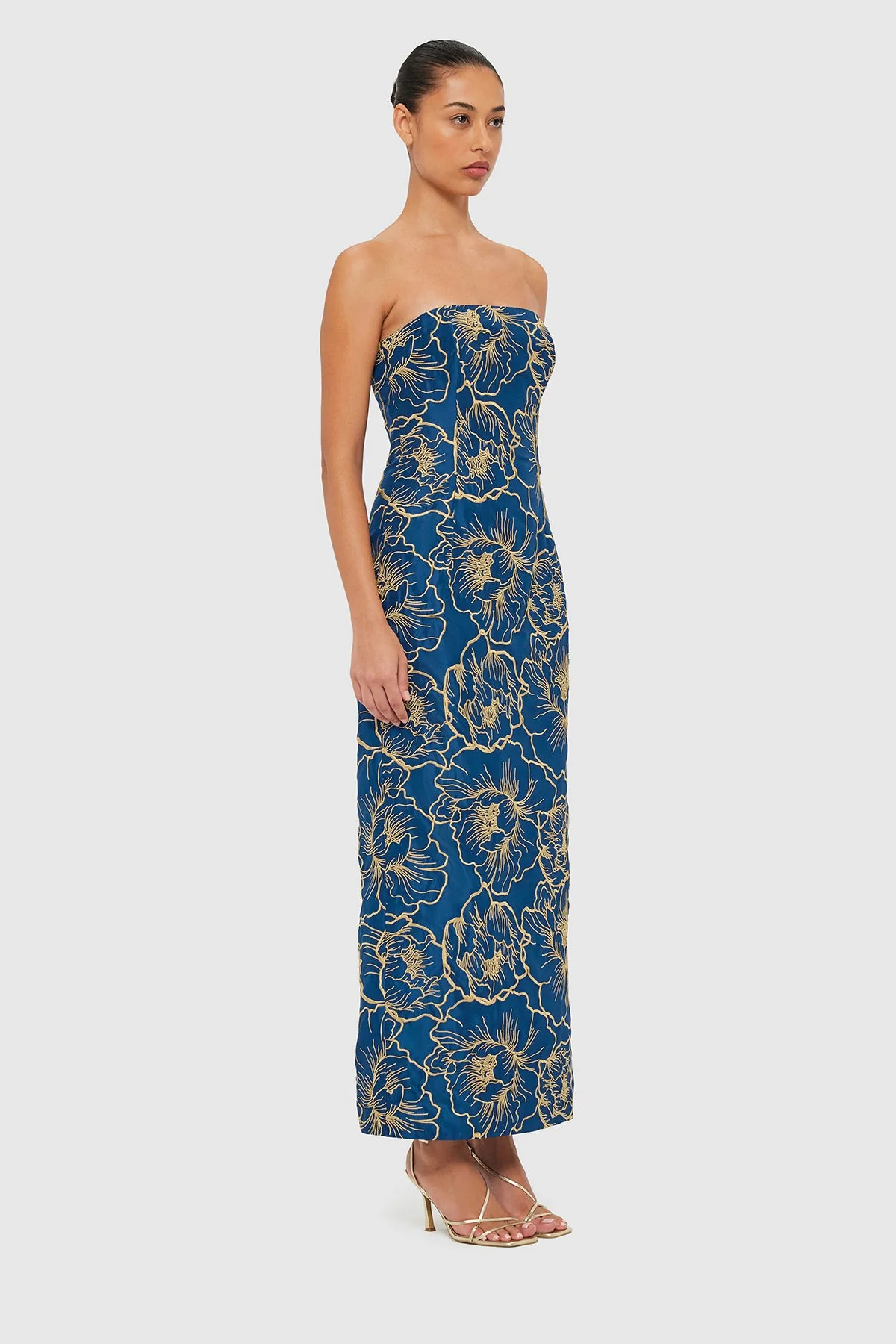Leo Lin Rayna Bustier Maxi Dress - Marine Blue - Image 2
