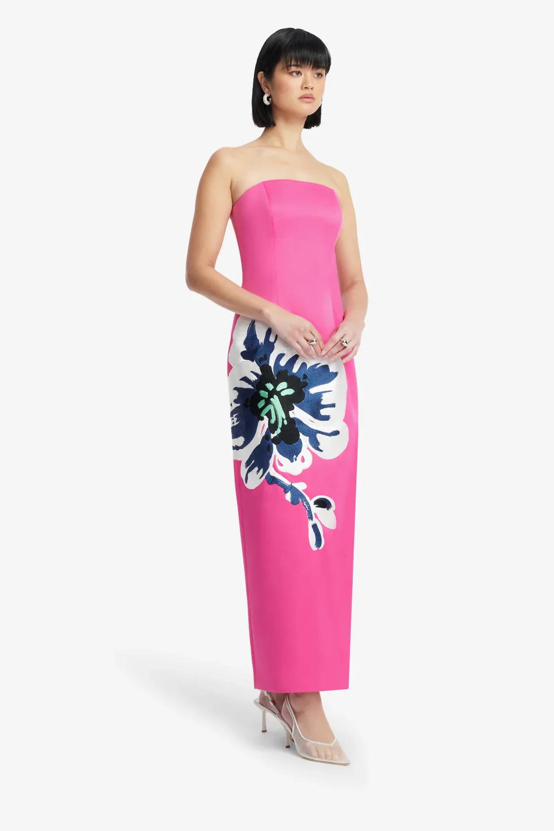 Leo Lin Rayna Bustier Maxi Dress - Orchid Print - Image 2