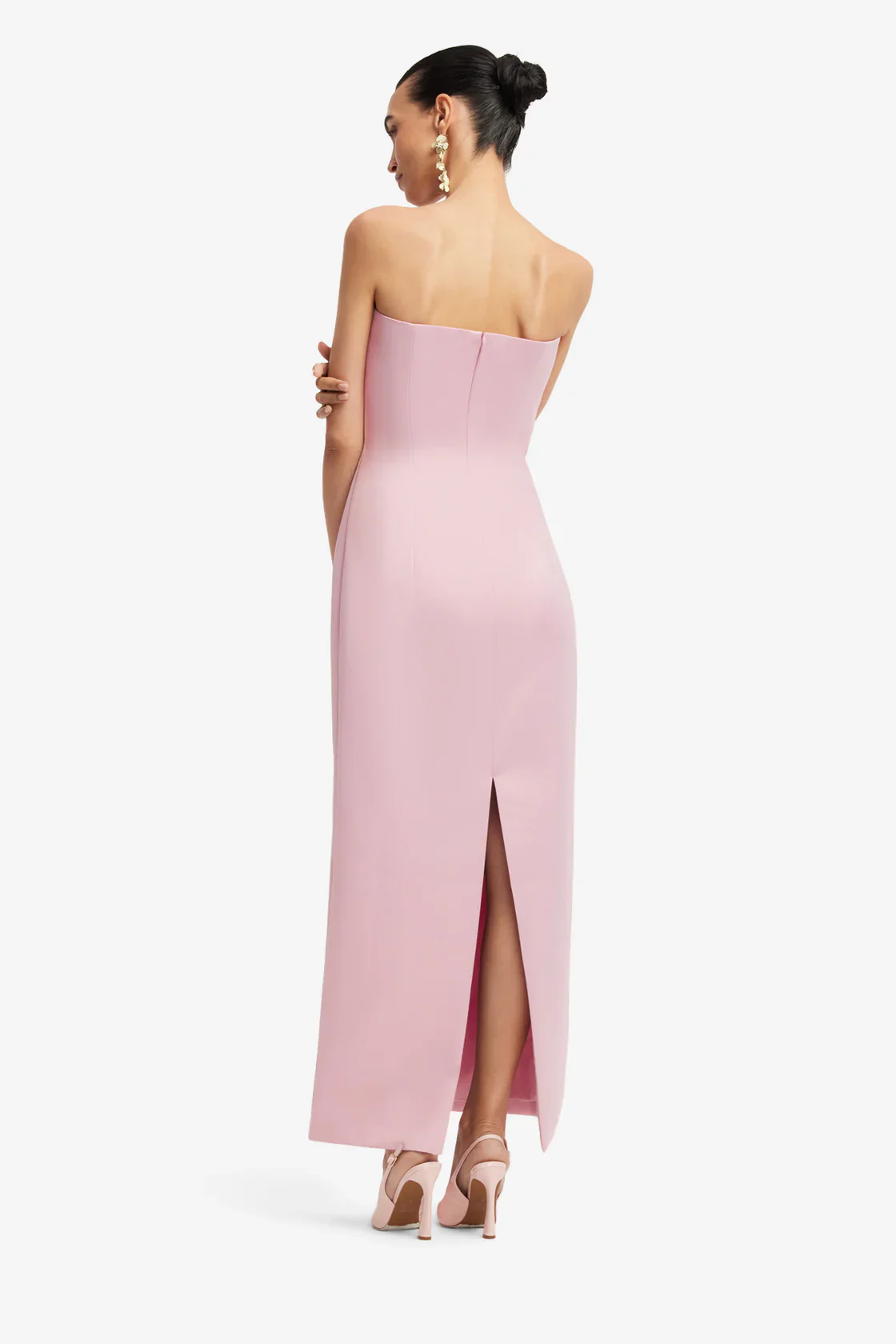 Leo Lin Rayna Embroidered Bustier Maxi Dress - Bouquet Print in Pastel Pink - Image 5
