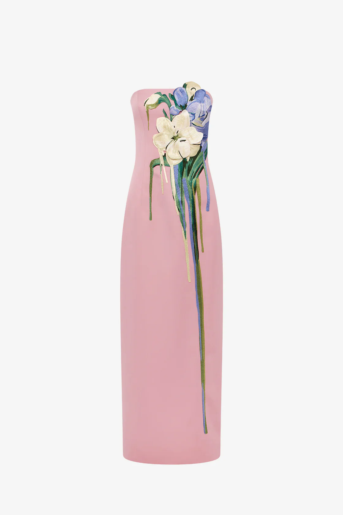 Leo Lin Rayna Embroidered Bustier Maxi Dress - Bouquet Print in Pastel Pink - Image 6