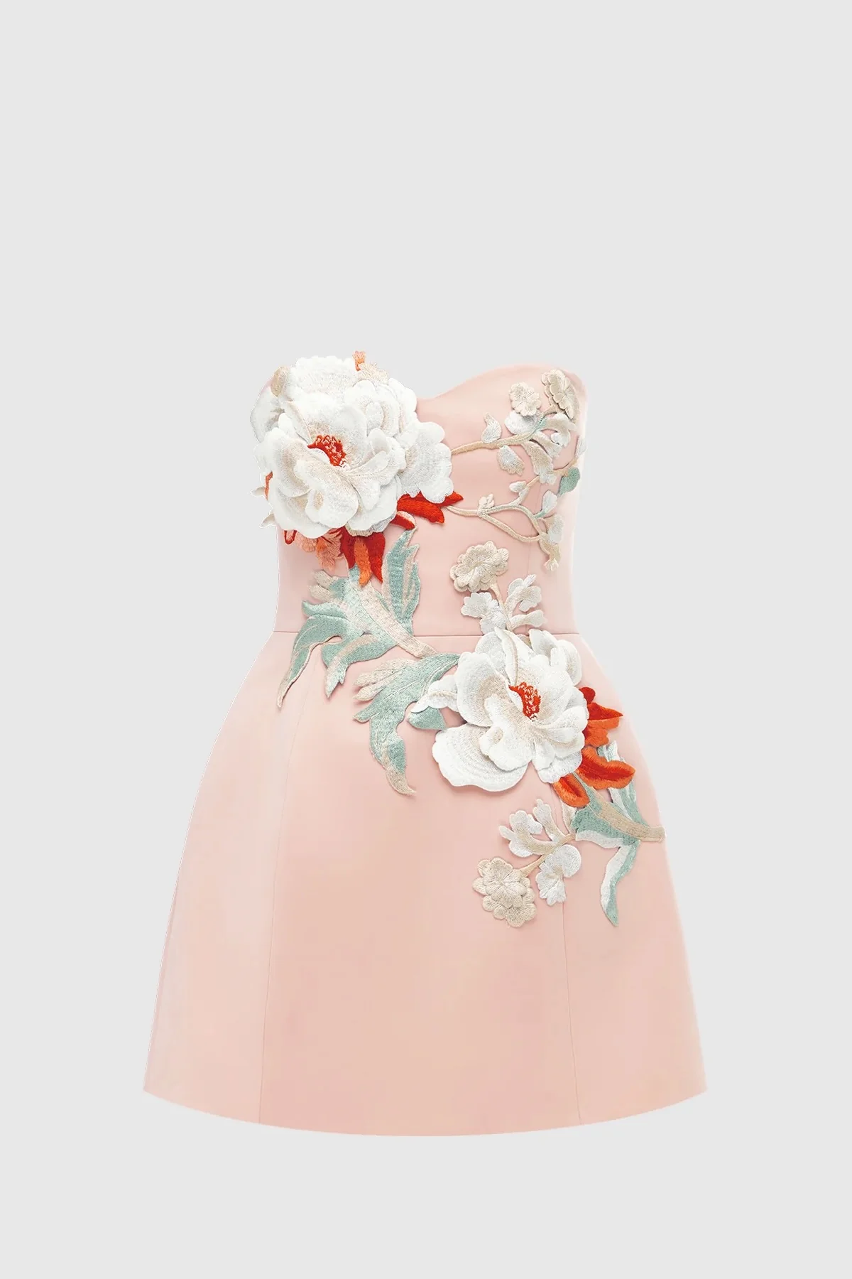 Leo Lin Rosario Appliqué Bustier Mini Dress - Peony Print - Image 3
