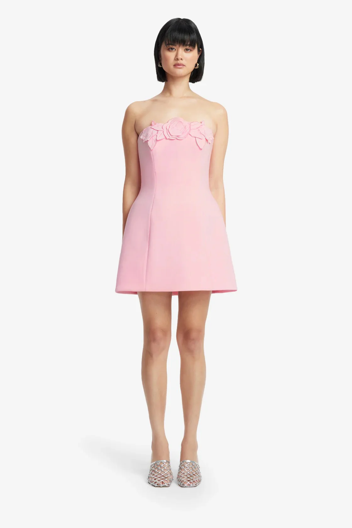 Leo Lin Roselle Applique Bustier Mini Dress - Blush Pink