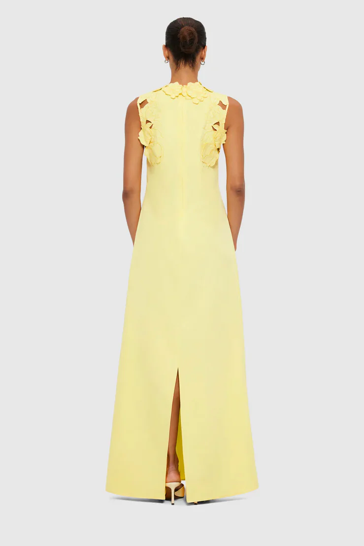 Leo Lin Solene Appliqué Maxi Dress - Sorbet Yellow - Image 6