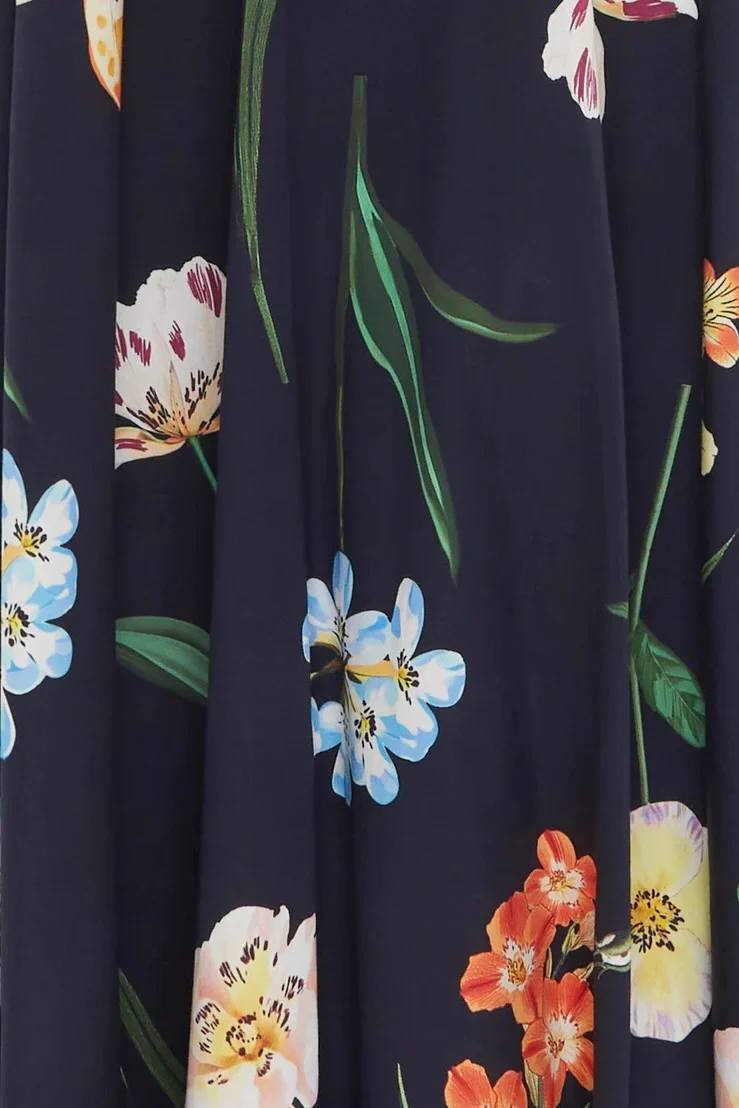 Leo Lin Zara Shirt Midi Dress - Botanical Print in Ebony - Image 6