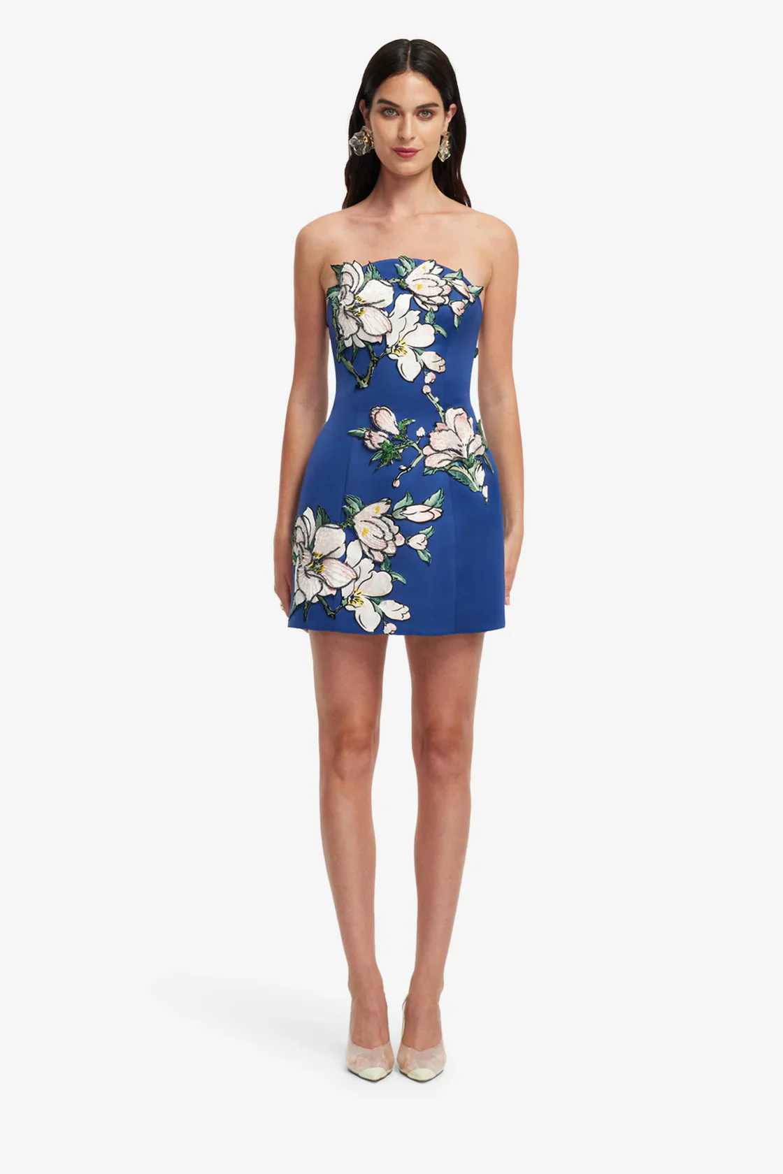 Leo Lin Zaria Appliqué Bustier Mini Dress - Midnight Blue