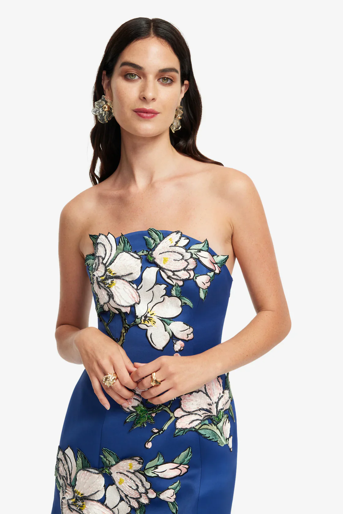 Leo Lin Zaria Appliqué Bustier Mini Dress - Midnight Blue - Image 2