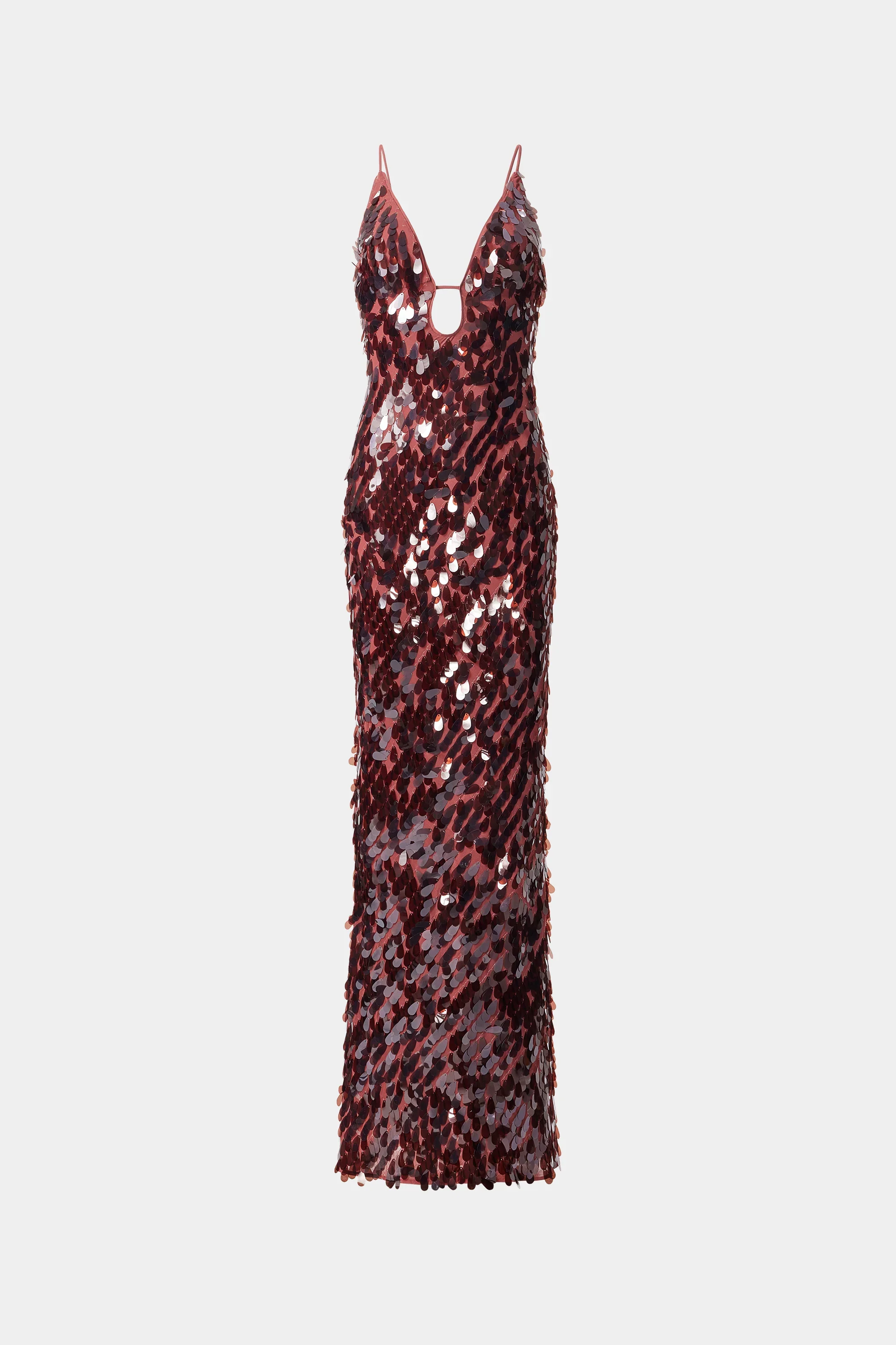 Misha Collection Sapphire Sequin Maxi Dress - Fig - Image 5