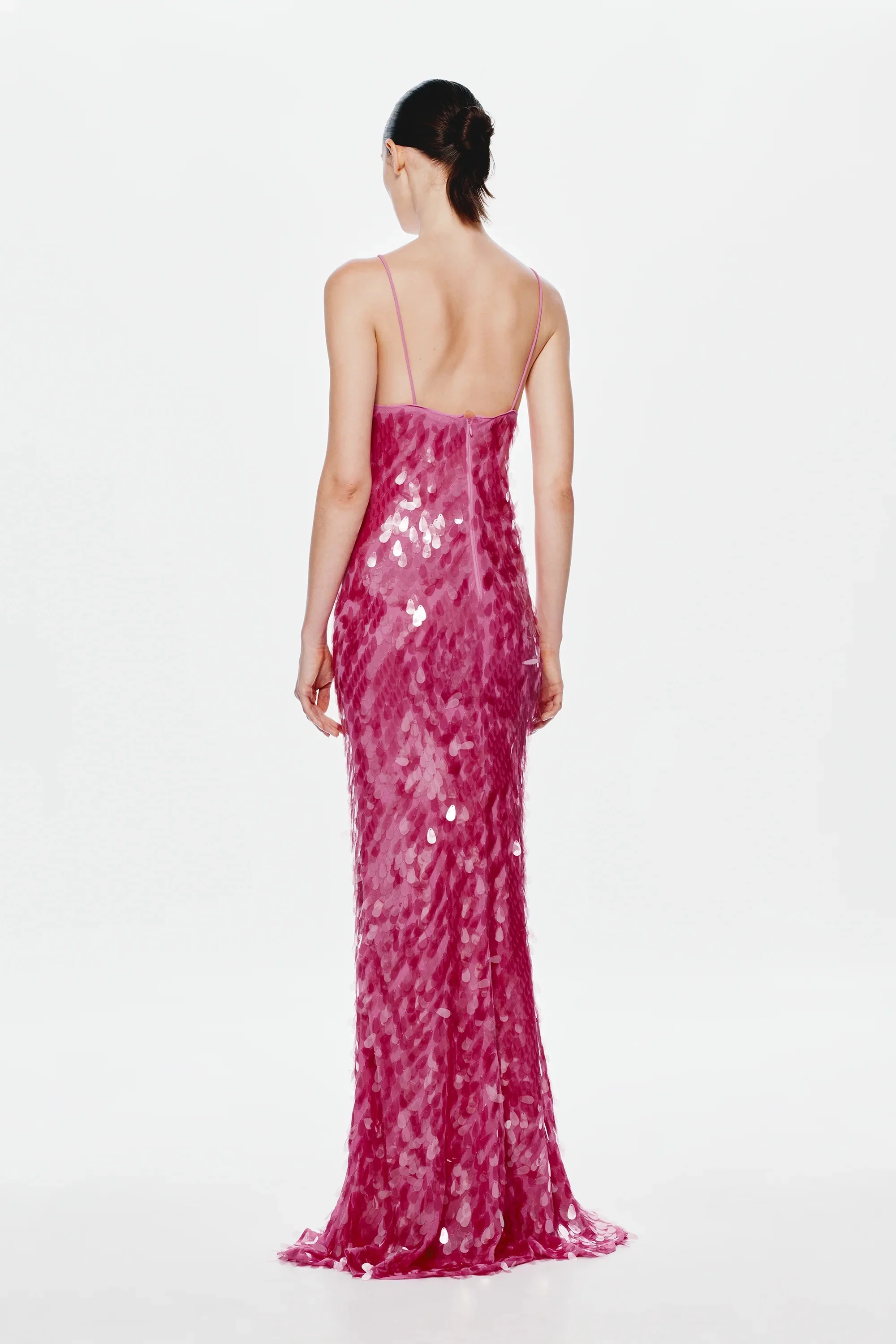 Misha Collection Sapphire Sequin Maxi Dress - Fuchsia - Image 3