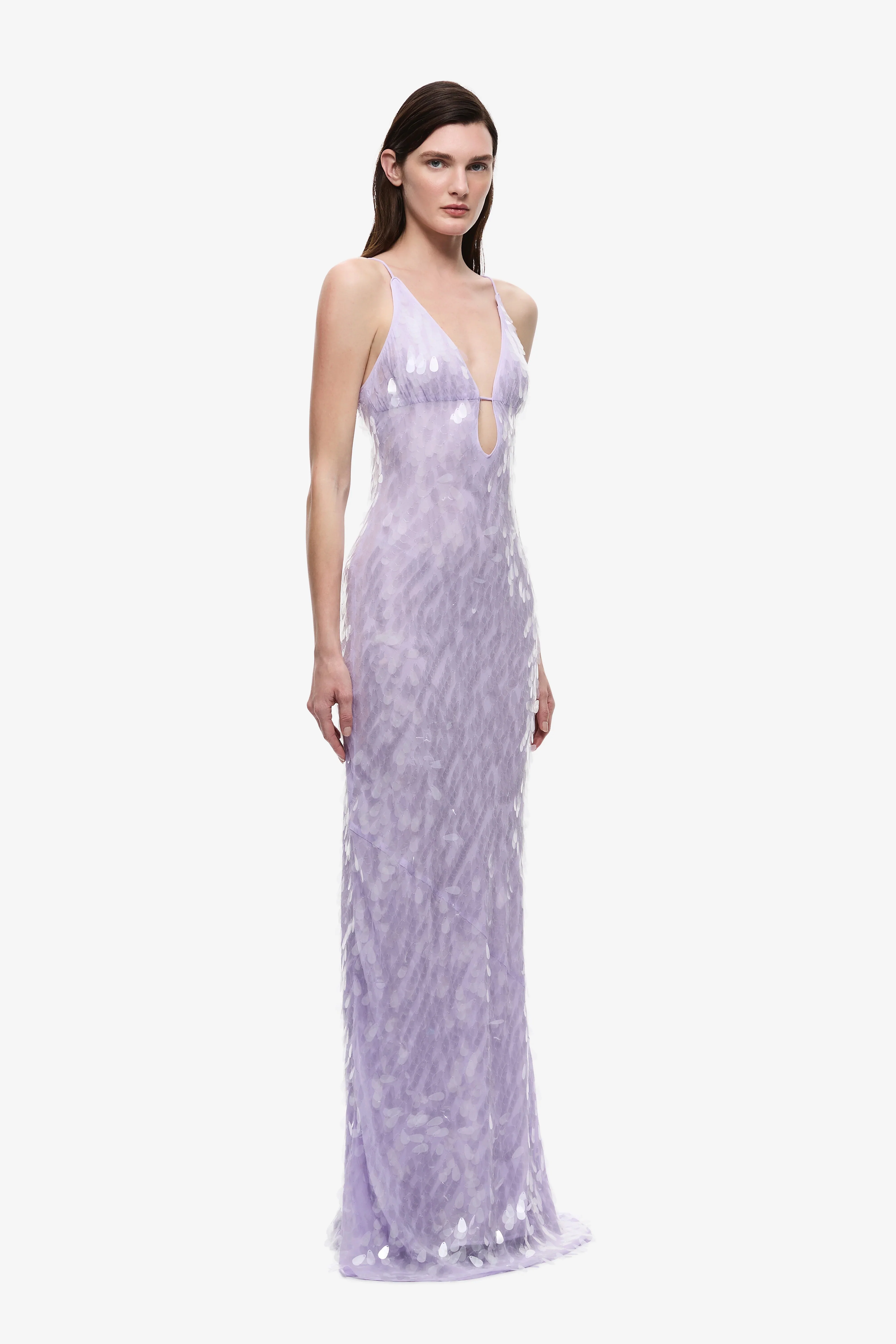 Misha Collection Sapphire Sequin Maxi Dress - Lilac - Image 2