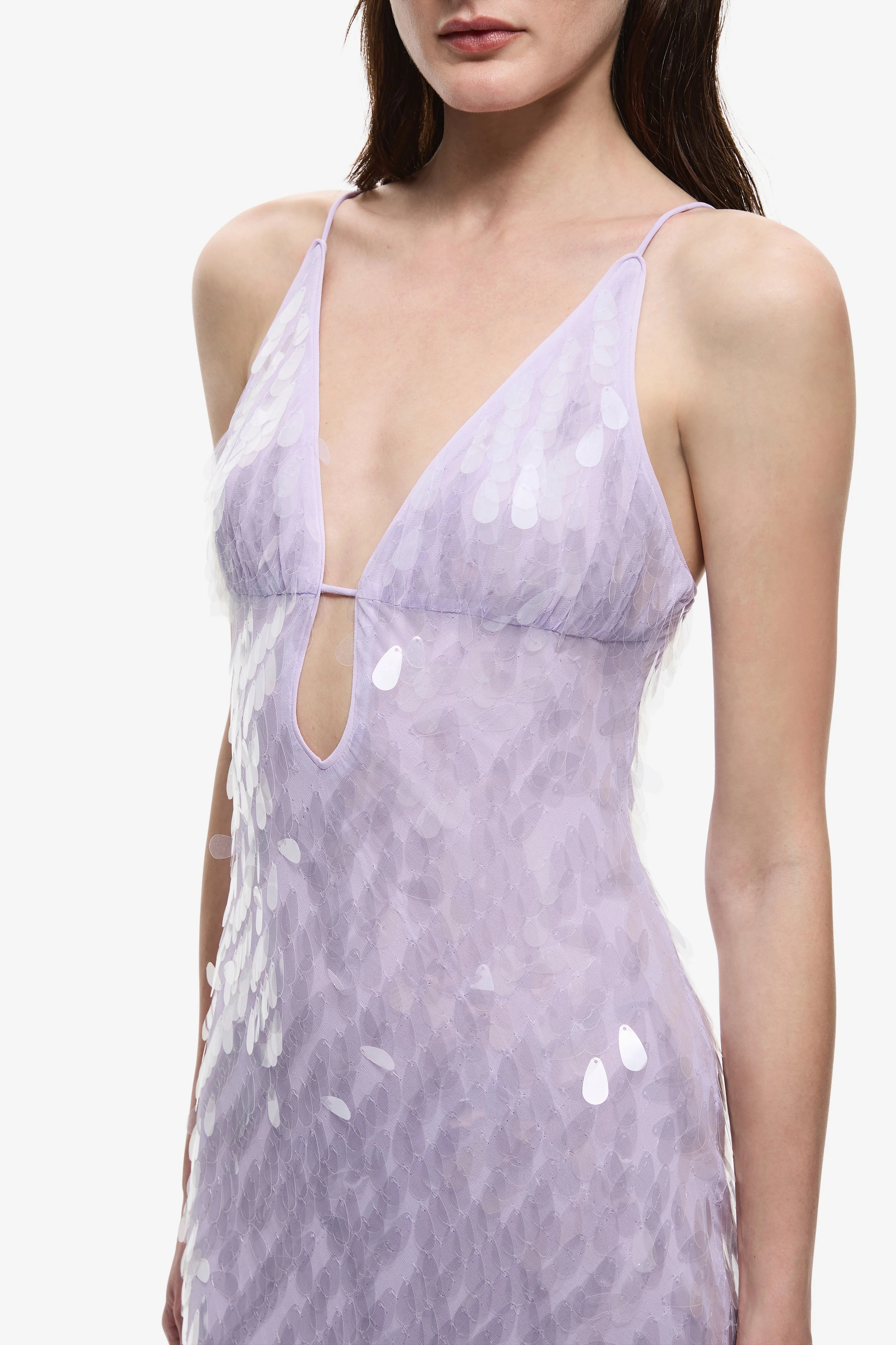 Misha Collection Sapphire Sequin Maxi Dress - Lilac - Image 3