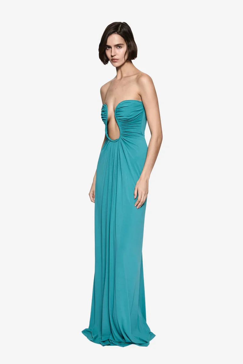 Misha Florence Jersey Dress - Teal Blue - Image 2
