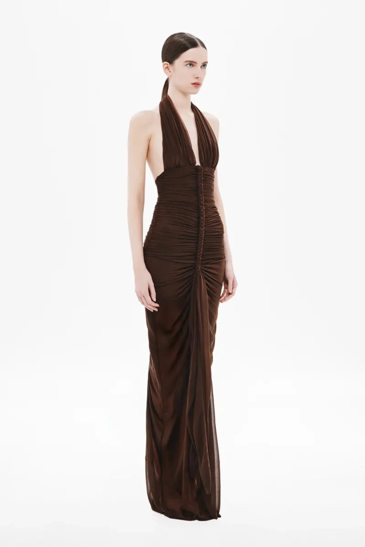 Misha Halsey Braided Dress- Chocolate - Image 2