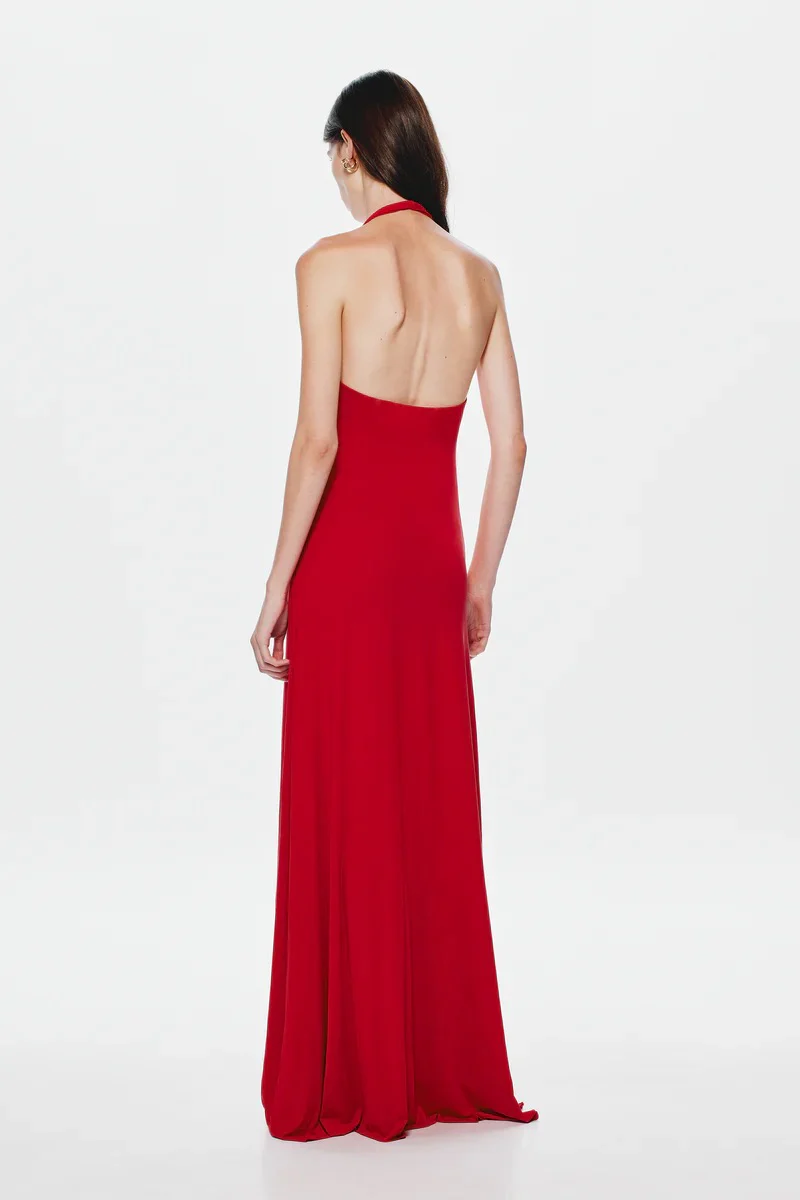 Misha Jennifer Cupro Maxi Dress - Cherry - Image 5