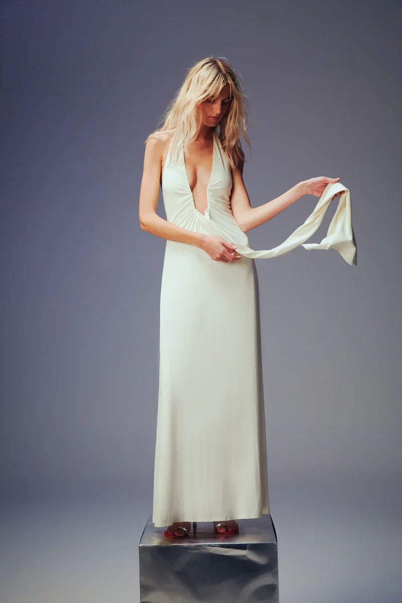 Misha Jennifer Cupro Maxi Dress - Ivory - Image 5