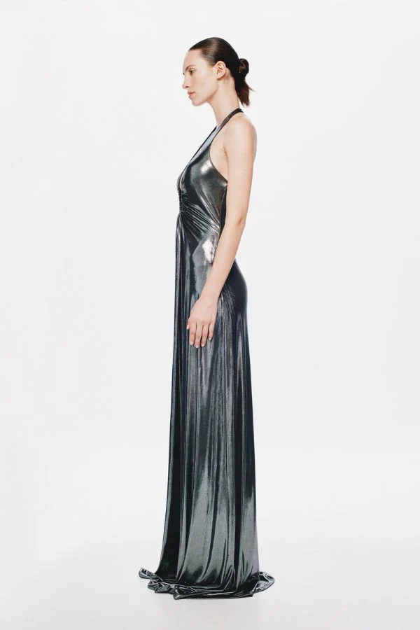 Misha Jennifer Foil Dress - Black - Image 2
