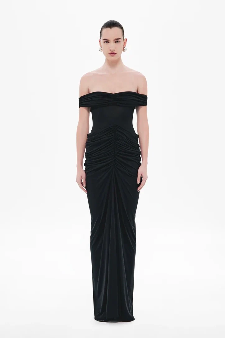 Misha Polaris Cupro Dress - Black