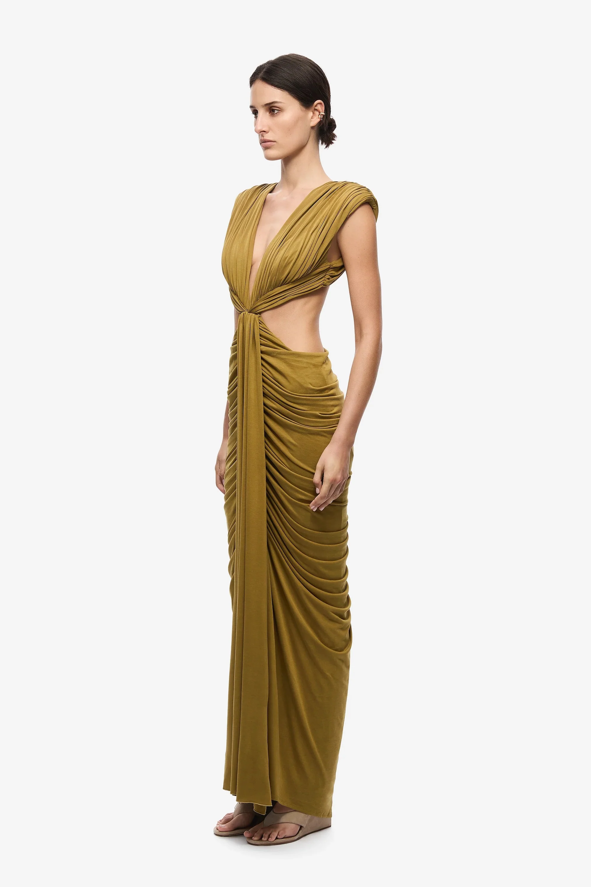 Misha Solacia Cupro Dress - Plantation - Image 3