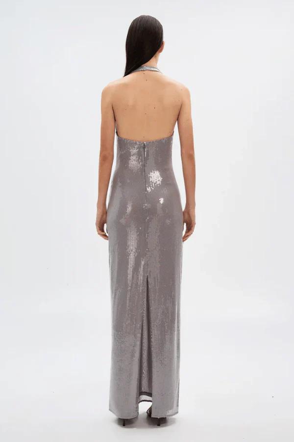 Misha The Alusia Sequin Gown - Pewter - Image 3
