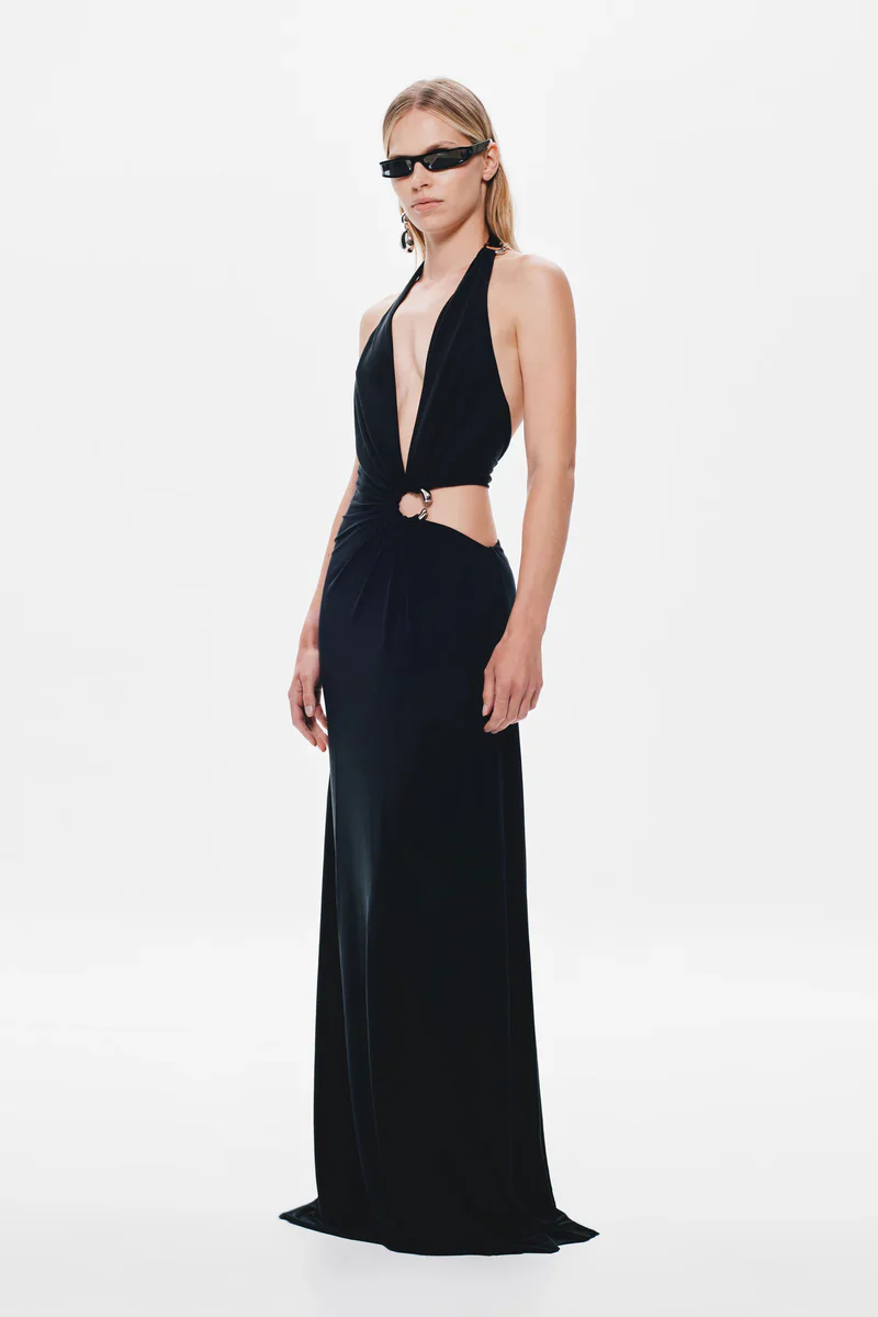 Misha The Devon Cupro Maxi Dress - Black - Image 3