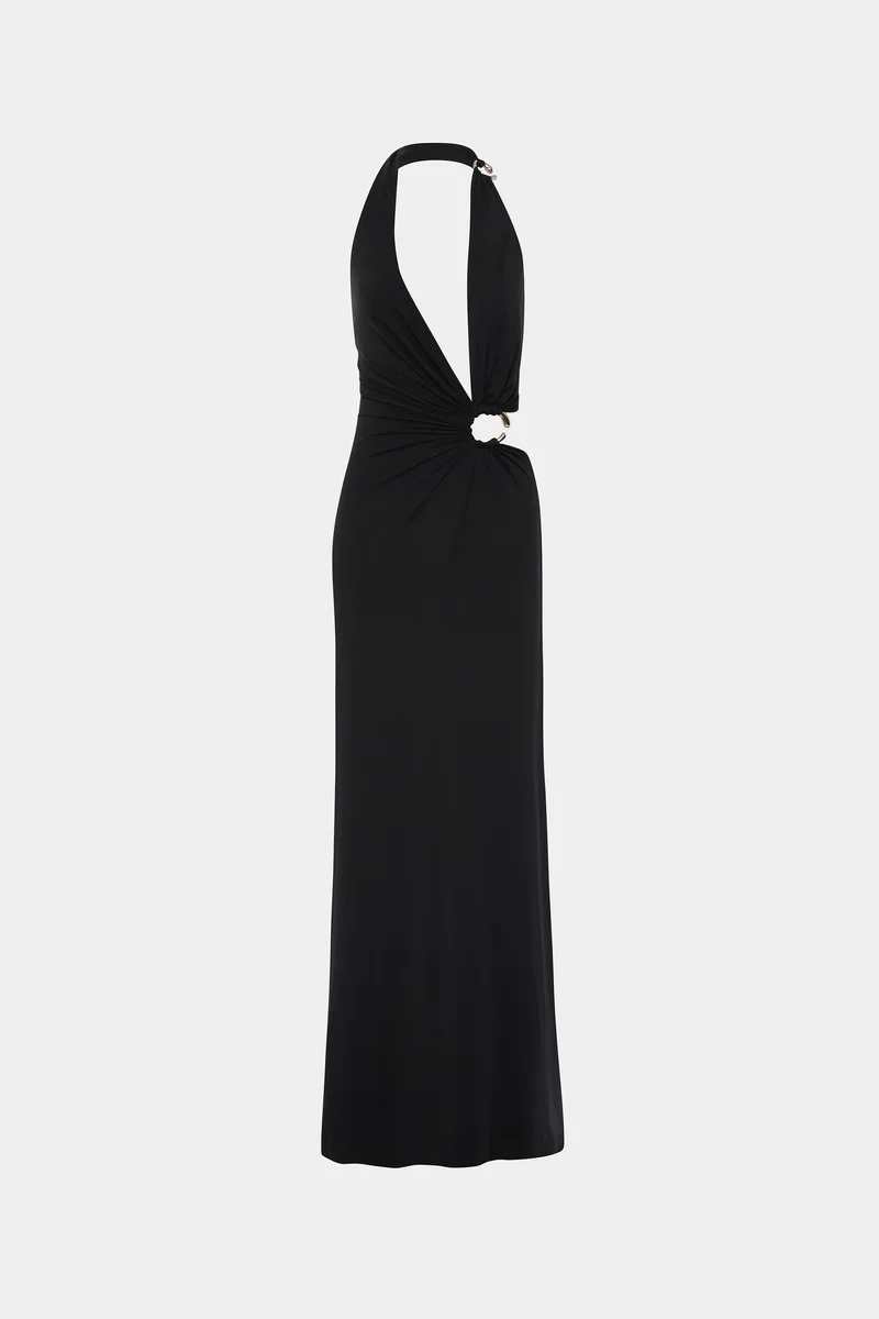 Misha The Devon Cupro Maxi Dress - Black - Image 5