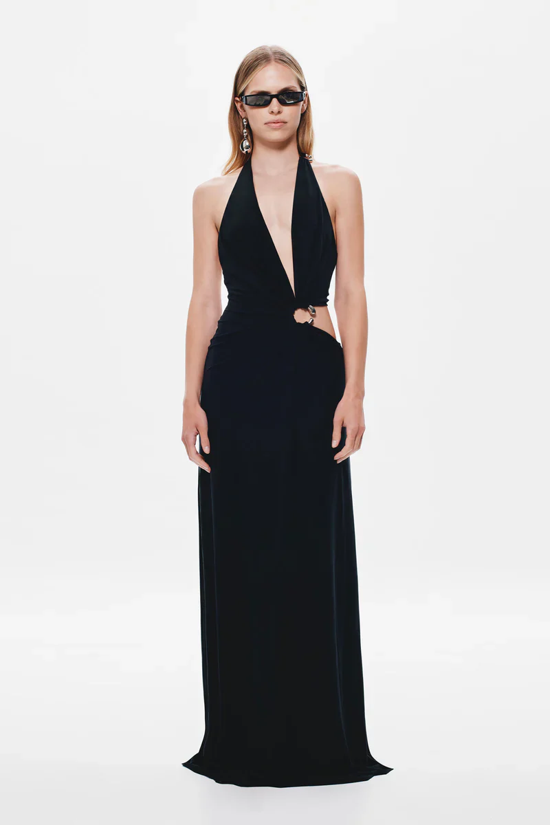 Misha The Devon Cupro Maxi Dress - Black - Image 6