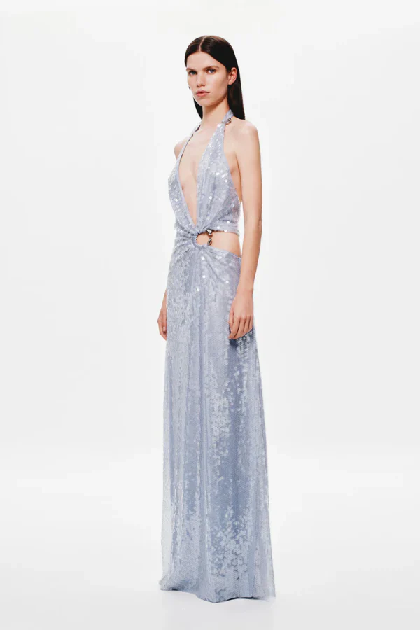 Misha The Devon Sequin Maxi Dress - Cloud Blue - Image 4