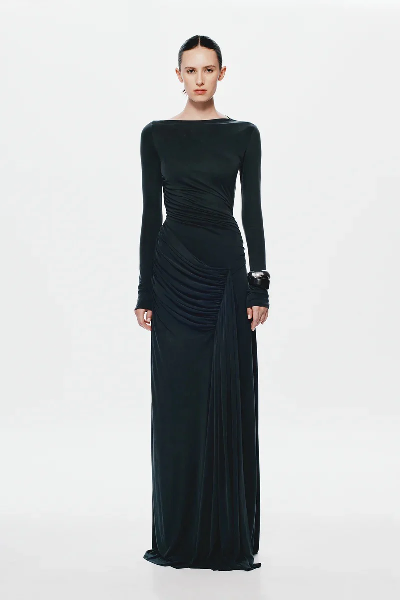 Misha Glacier Long Sleeve Dress - Black - Image 6