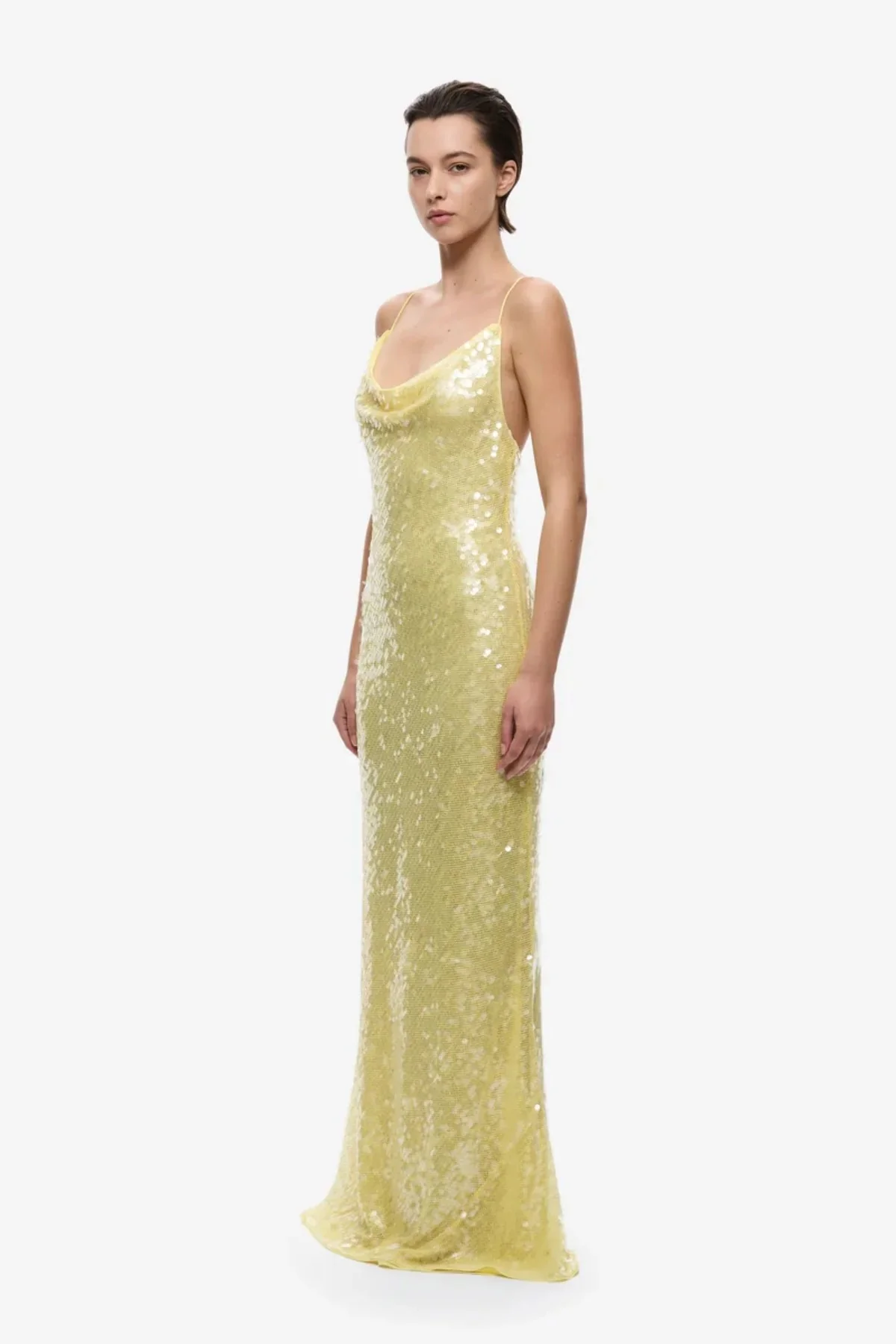 Misha The Ina Sequin Maxi Dress - Lemon - Image 2