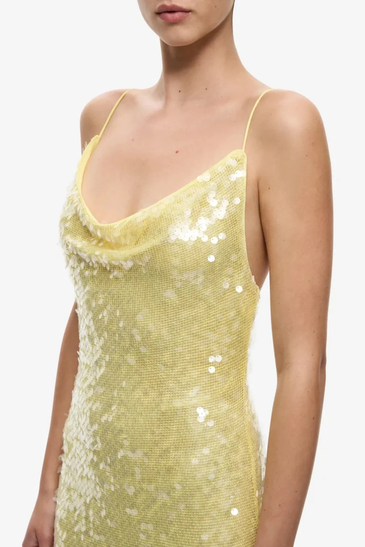 Misha The Ina Sequin Maxi Dress - Lemon - Image 3