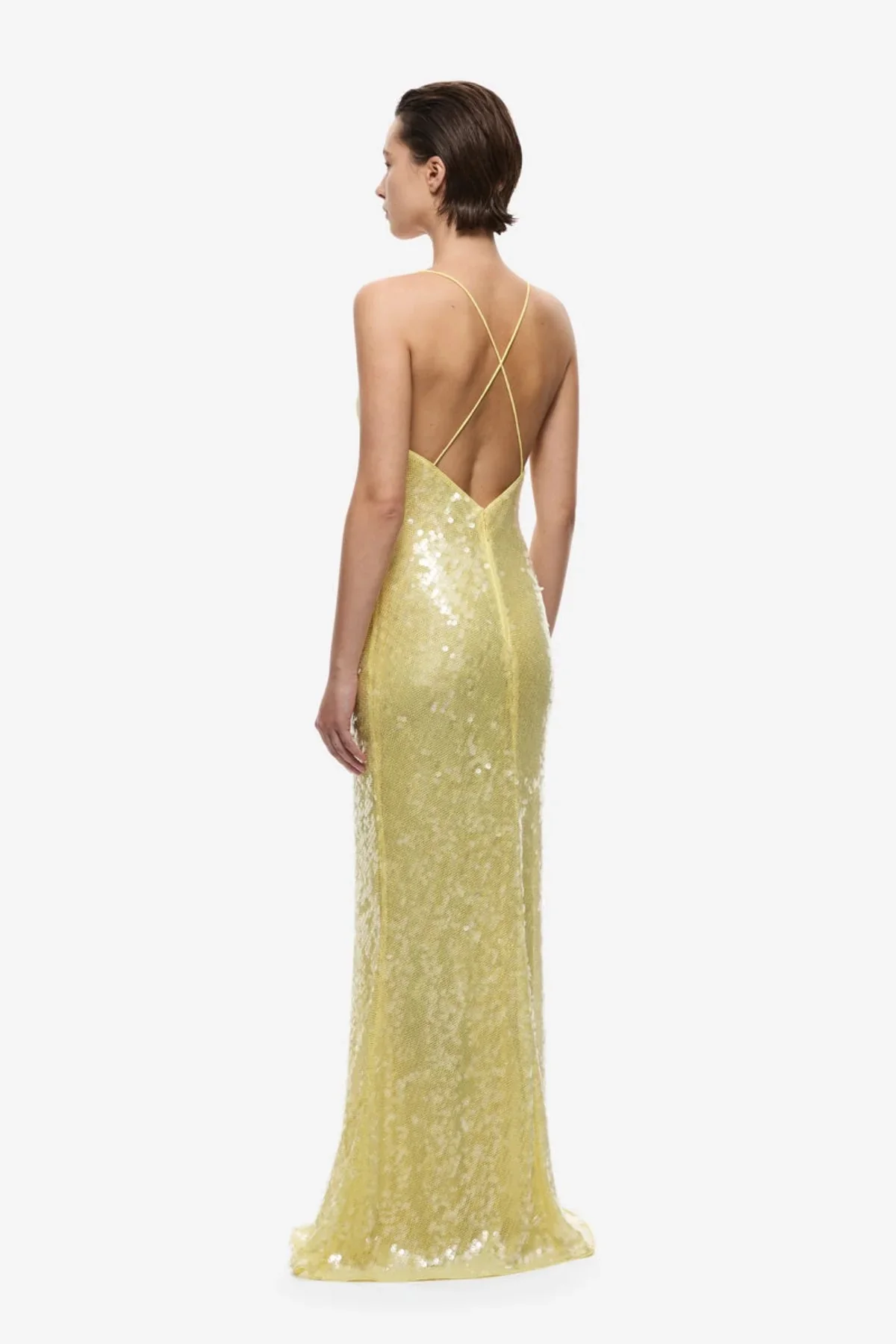 Misha The Ina Sequin Maxi Dress - Lemon - Image 4