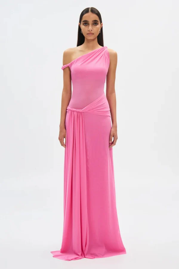 Misha Sisal Mesh Maxi Dress - Orchid Pink