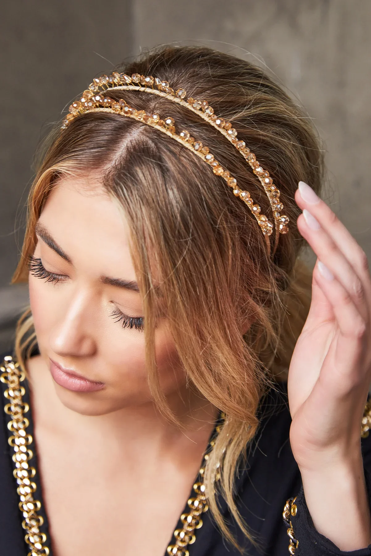 Morgan & Taylor Crystal Headpiece - Gold - Image 2