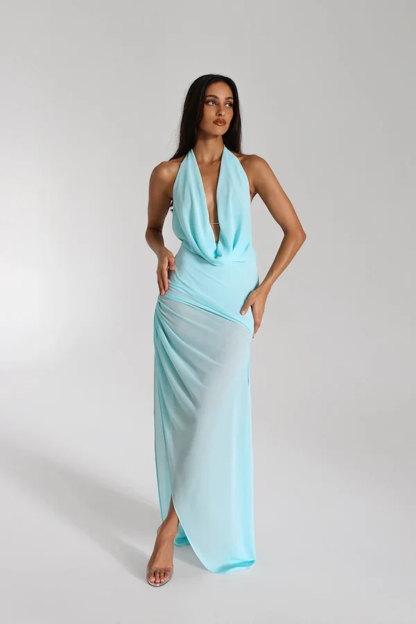 Natalie Rolt Anastasia Mini/Maxi Dress - Baby Blue - Image 2