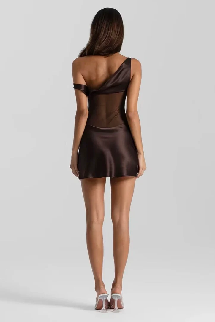 Natalie Rolt Elodie Mini Dress - Espresso - Image 3