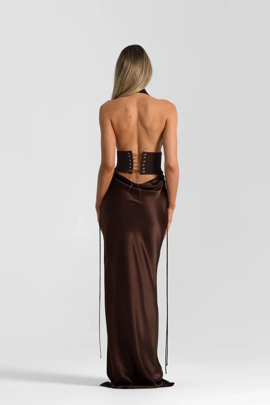 Natalie Rolt Evelyn Maxi Skirt - Espresso - Image 3