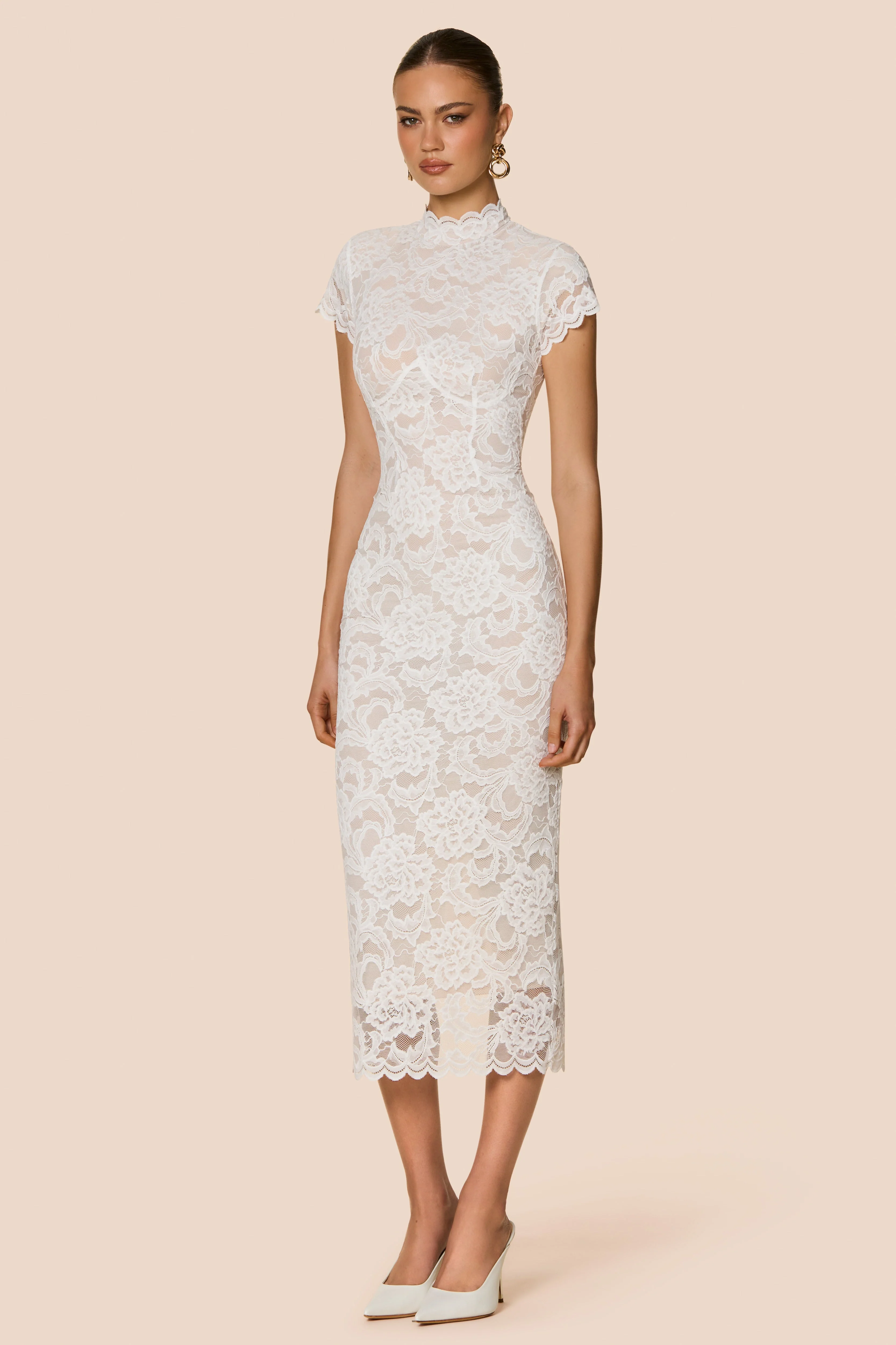 Nookie Alessia Midi Dress - Ivory - Image 2