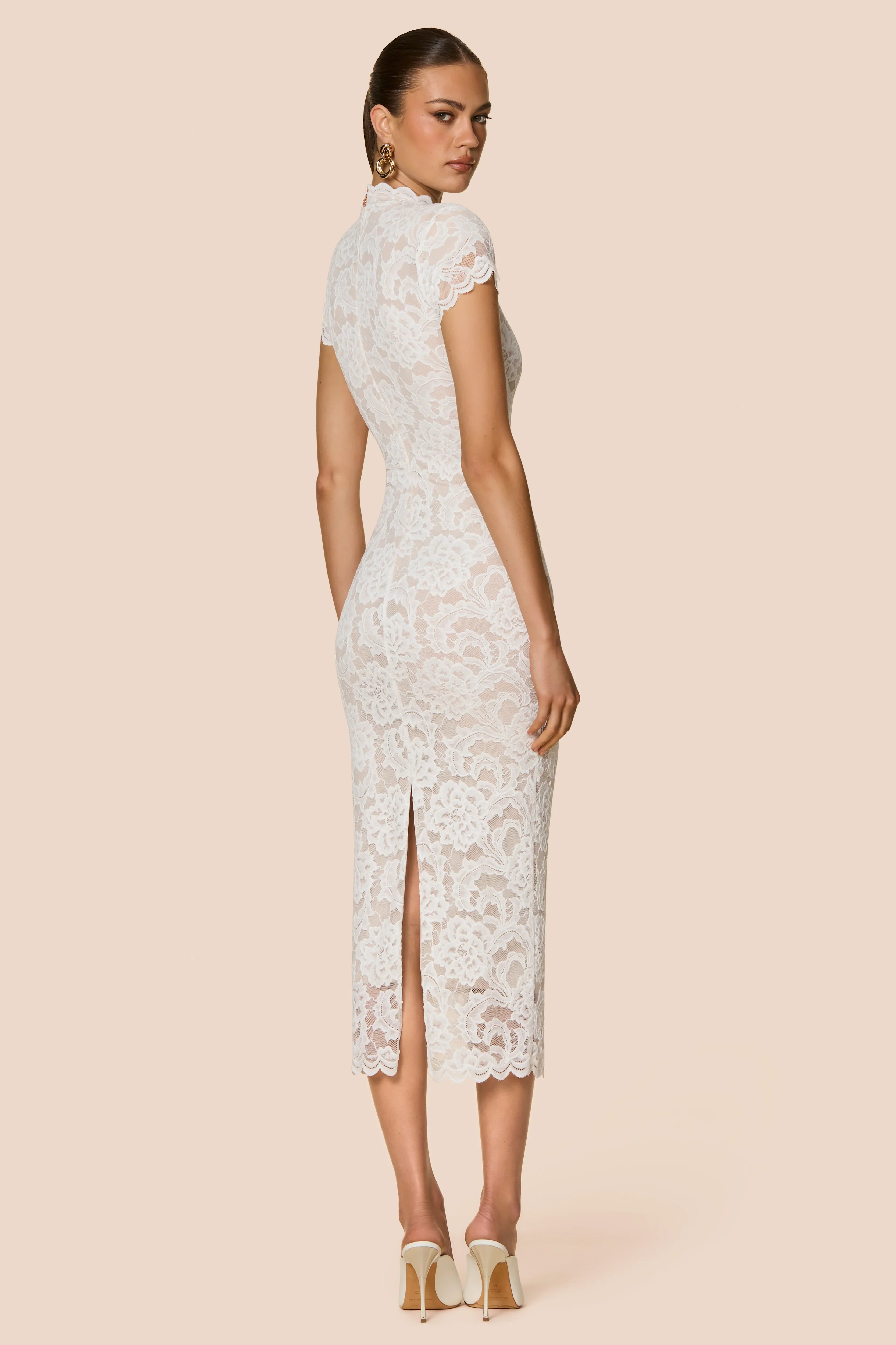 Nookie Alessia Midi Dress - Ivory - Image 3