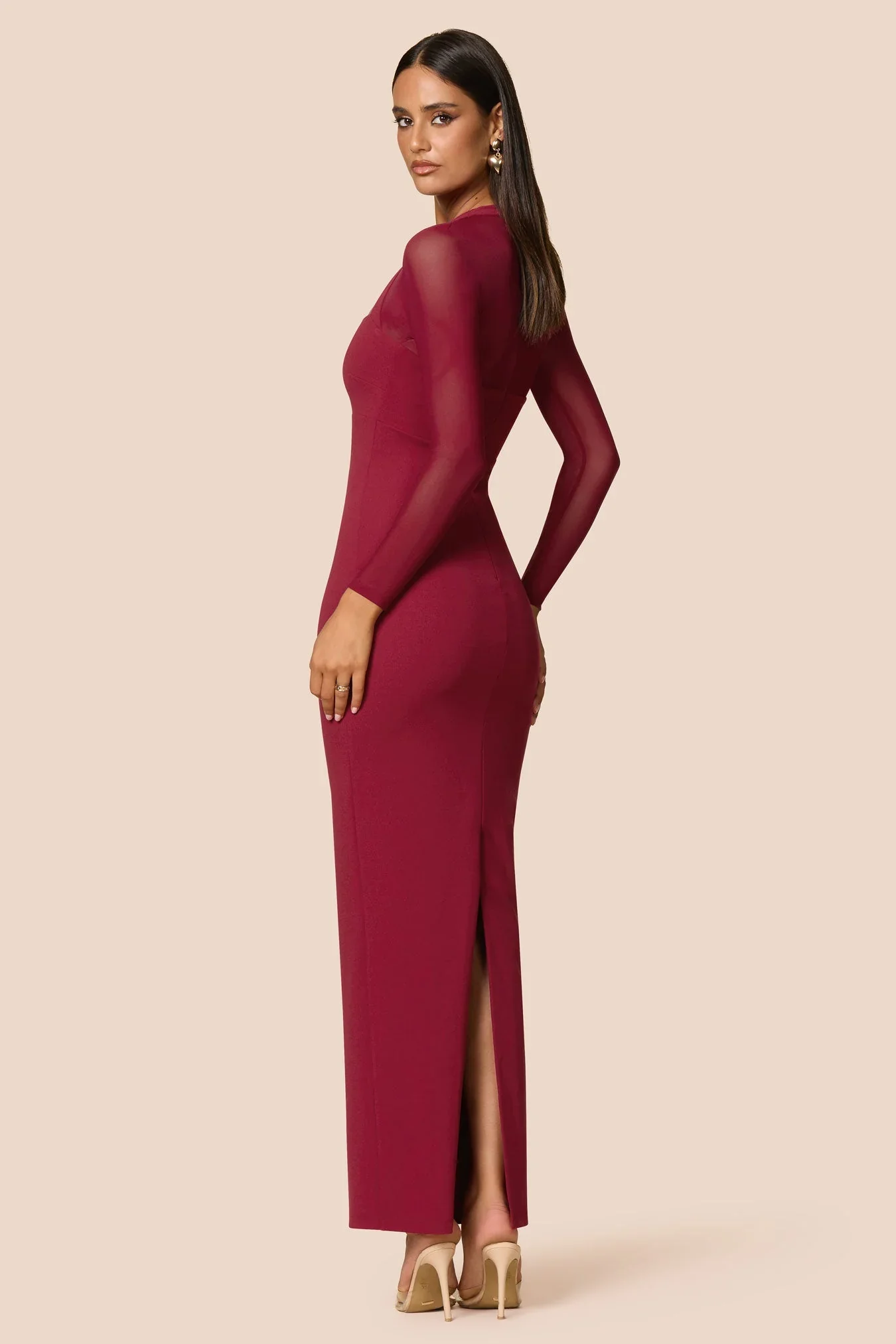 Nookie Amore Mesh Maxi Dress - Ruby - Image 4