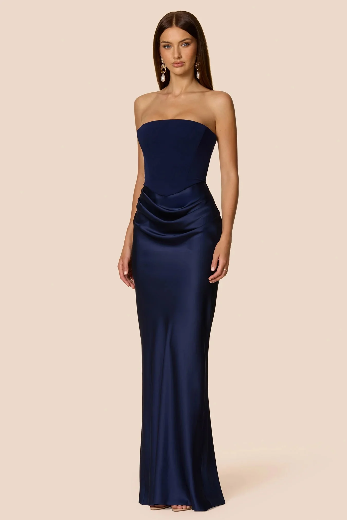 Nookie Chiara Strapless Gown - Navy - Image 2